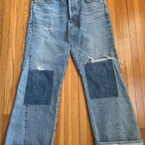 Citizens Of Humanity Light Blue Rhianon patched flare Jeans